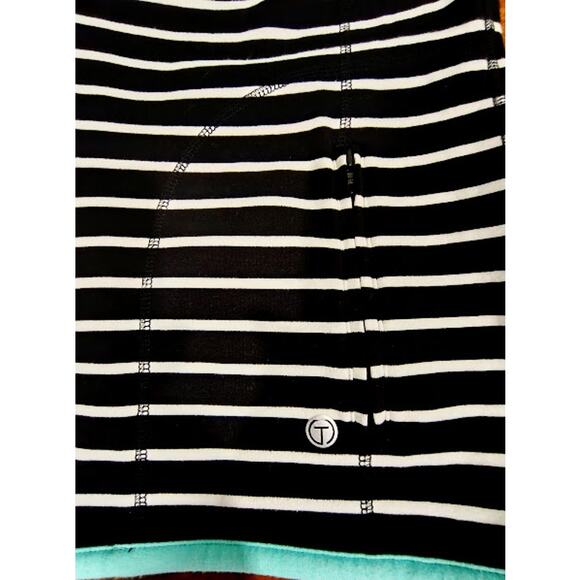 Talbots Heavy Knit Zip Up Striped Hoodie with Zip Pockets, Blk/Wht, Sz M - Picture 6 of 7